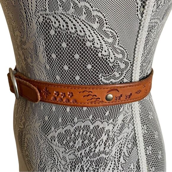 VINTAGE Signed Al Stohlman Hand Tooled Spell Out “Mabel” Leather Belt main image 7